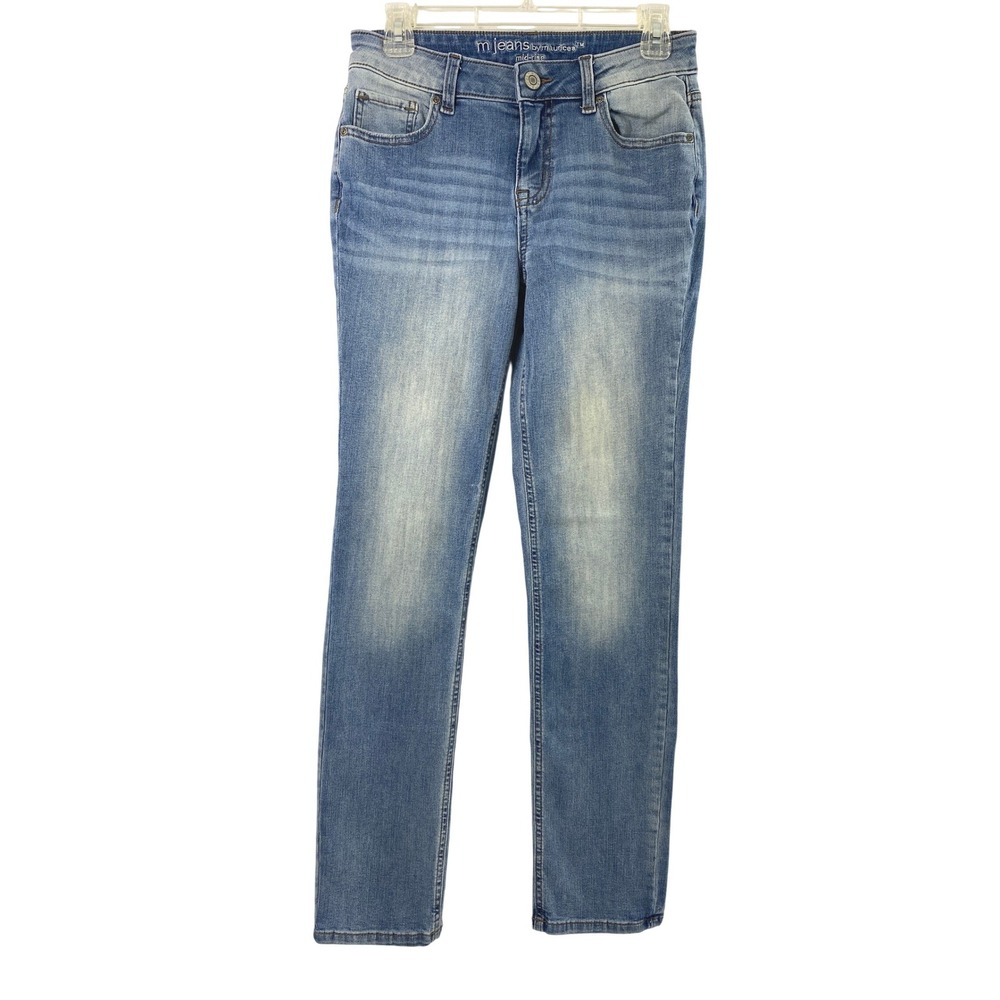 M Jeans Maurices Womens Size 4 R Straight Light Wash Denim Stretch Mid Rise